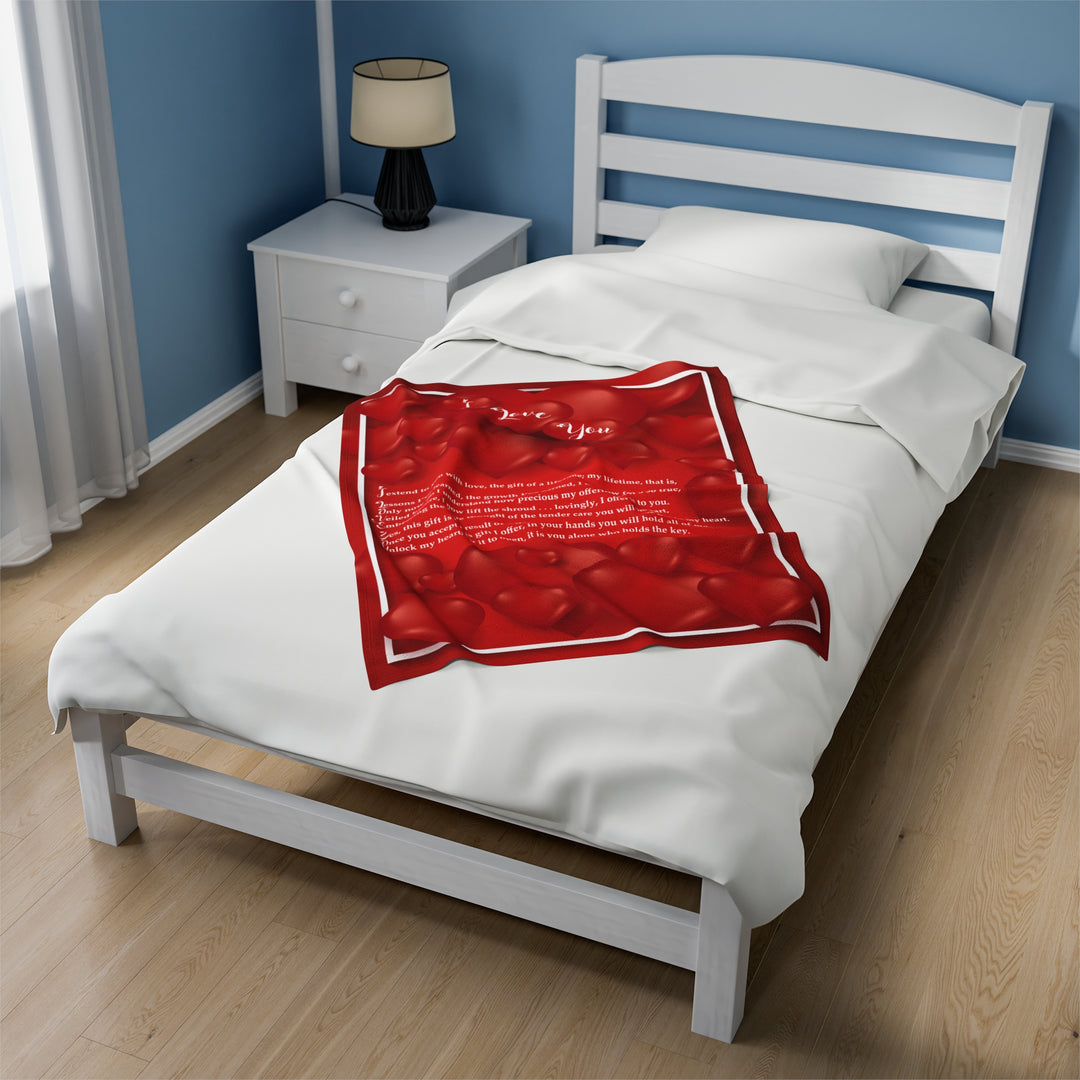 It's Just a Phrase "I Love You" Velveteen Plush Blanket