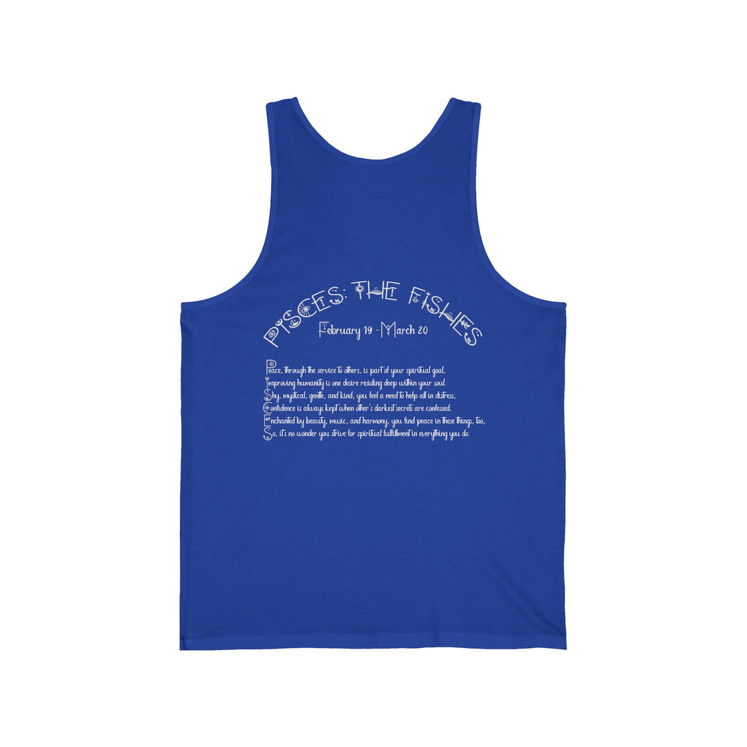 “Pisces” Acrostic Poem Unisex Jersey Tank