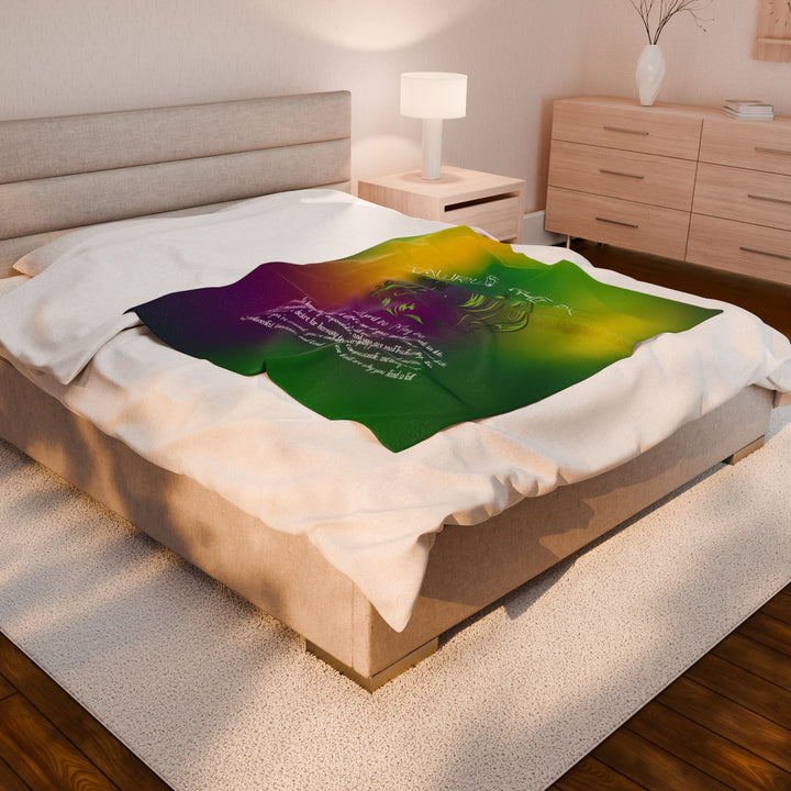Taurus Acrostic Poem Velveteen Plush Blanket - Colored