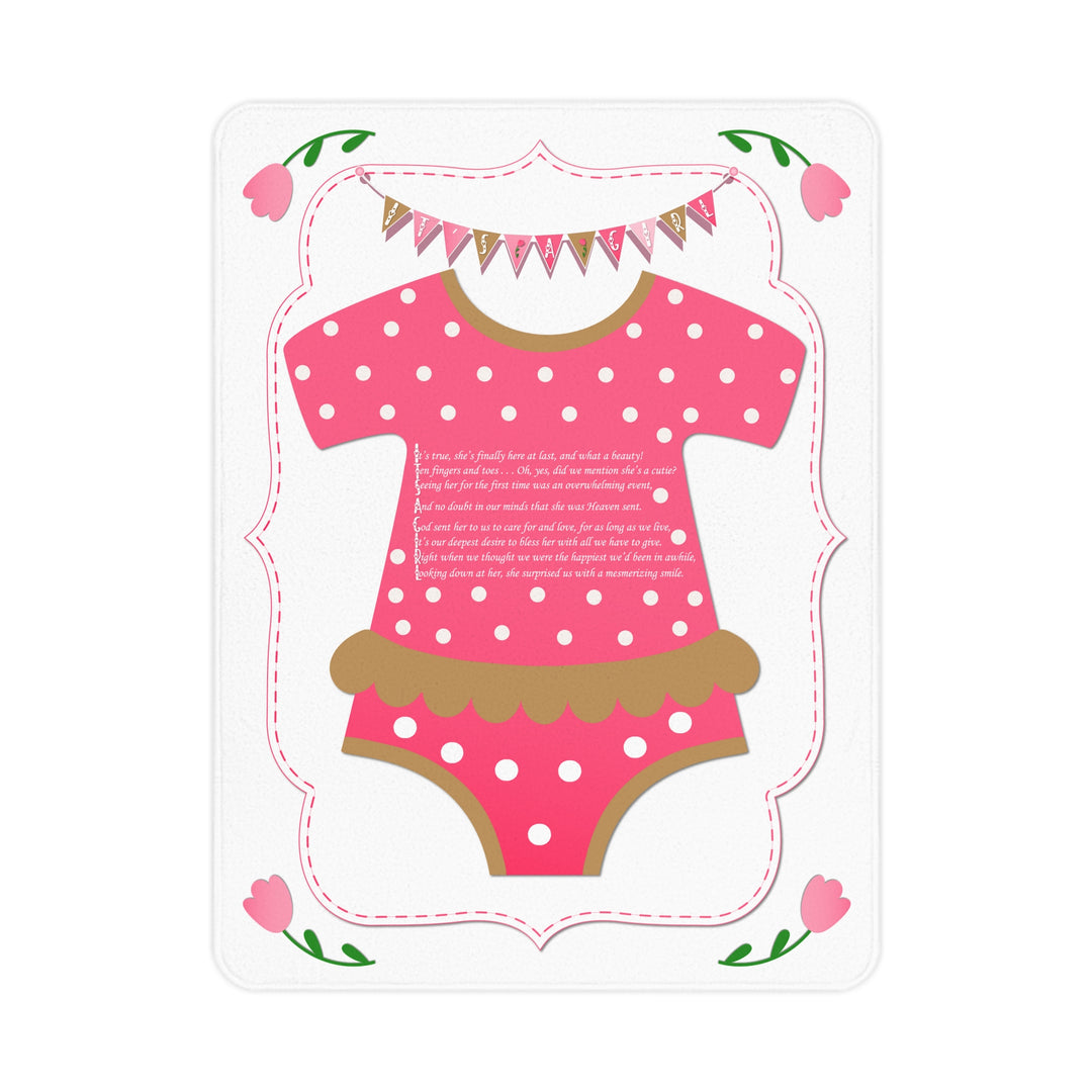 "It's a Girl" Acrostic Poem Blanket - Baby Body Suit - Polkadots