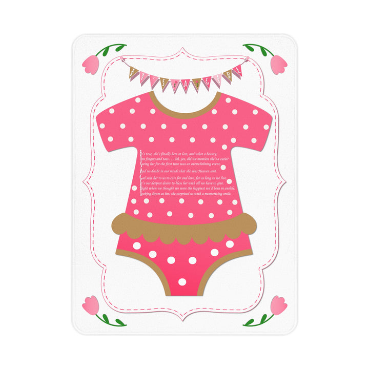 "It's a Girl" Acrostic Poem Blanket - Baby Body Suit - Polkadots
