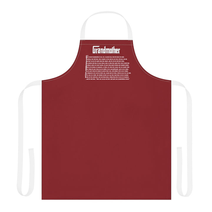 Grandmother Acrostic Poem Adjustable Tie Back Chef Apron - Red