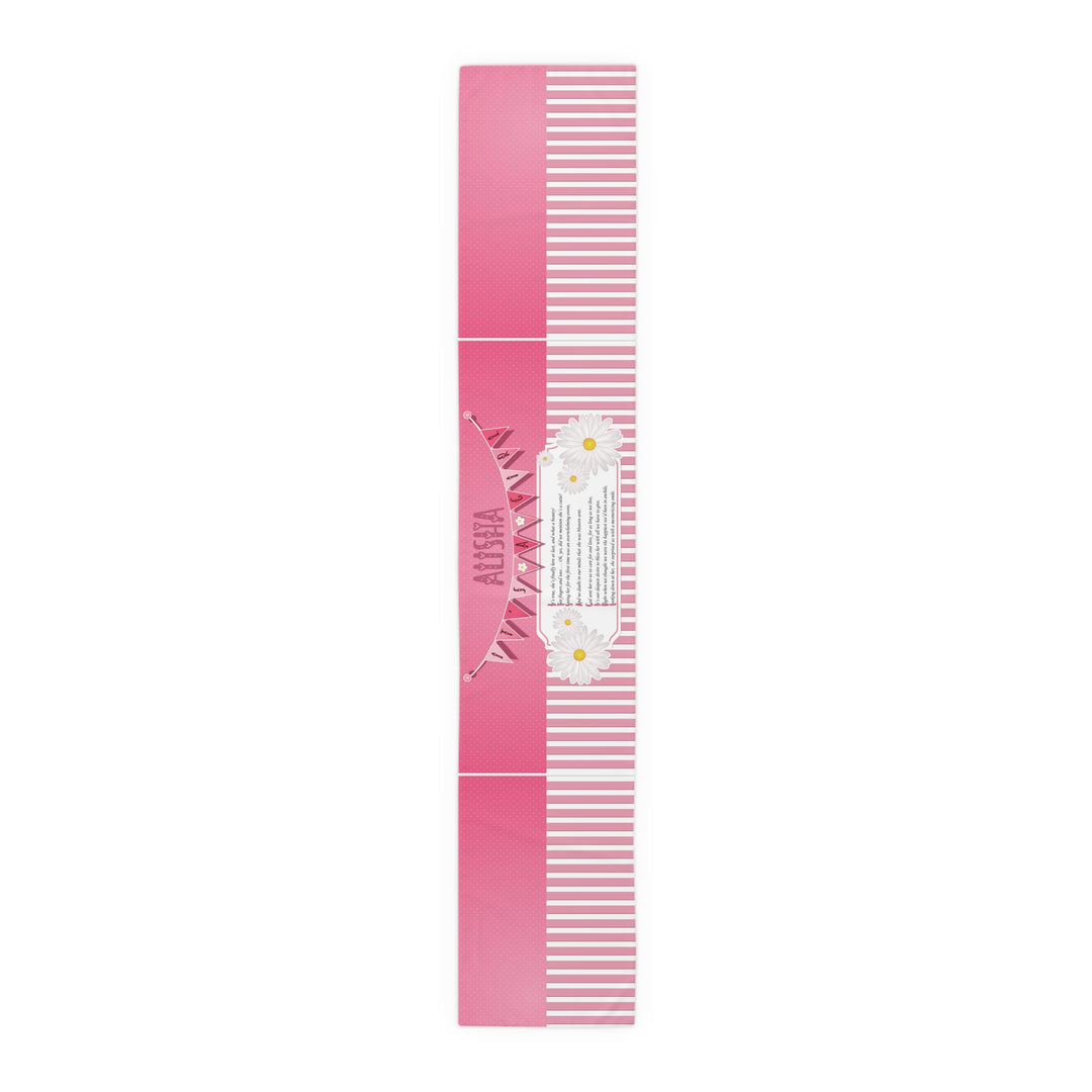 It’s a Girl Table Runner - Pink-White Stripes - Personalized