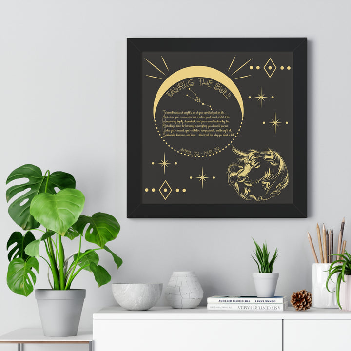 Written in the Stars Framed Acrostic Poem Print - Taurus