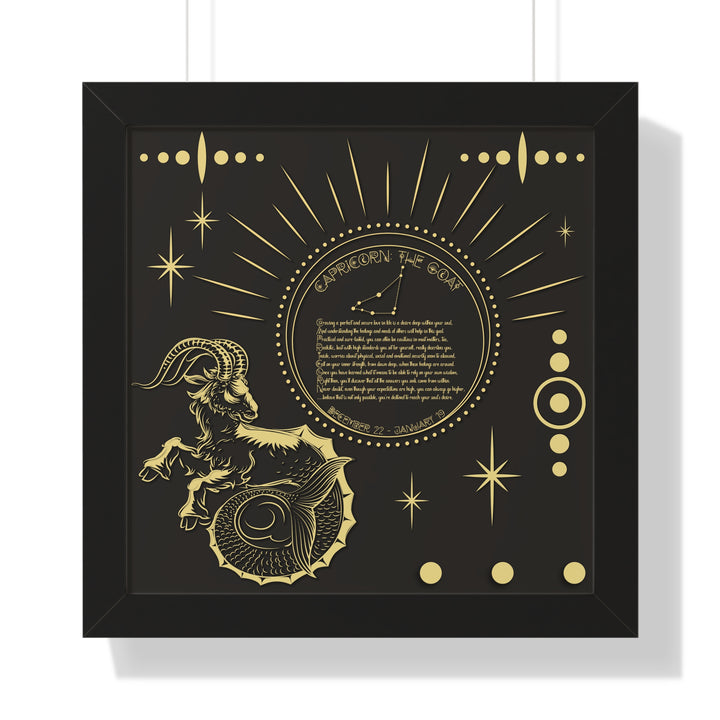 Written in the Stars Framed Horizontal Acrostic Poem Print - Capricorn