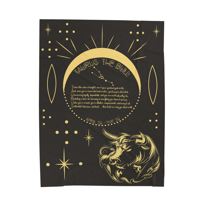 Written in the Stars Velveteen plush blanket with acrostic poem spelling out "Taurus"