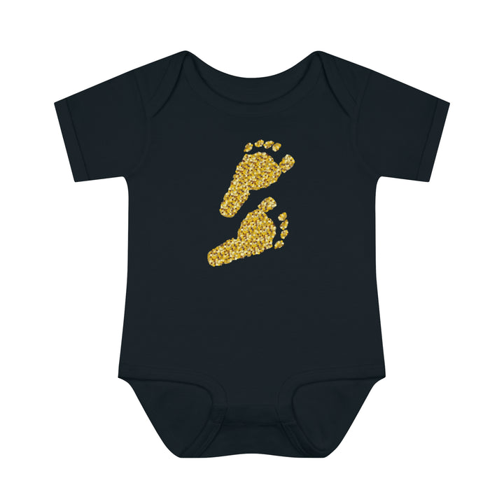 Baby Steps "Baby Feet" Acrostic Poem Bodysuit - Glitter Footprints