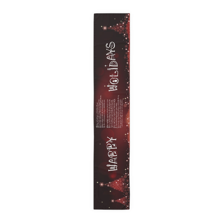 Happy Holidays Acrostic Poem Table Runner - Burgandy