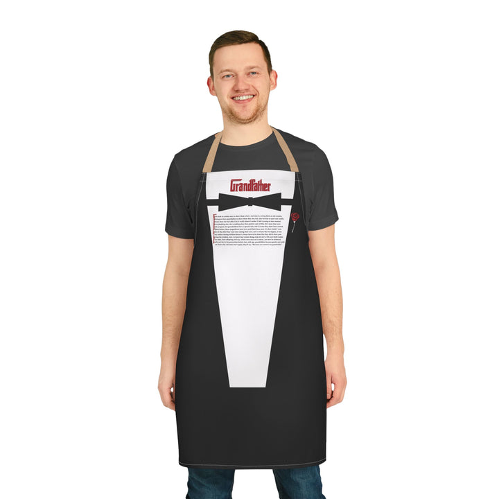 Grandfather Acrostic Poem Formal Adjustable Tie Back Chef Apron - Tuxedo Shirt