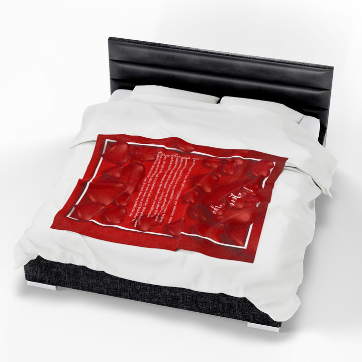 I Love You Acrostic Poem Velveteen Plush Blanket - Red
