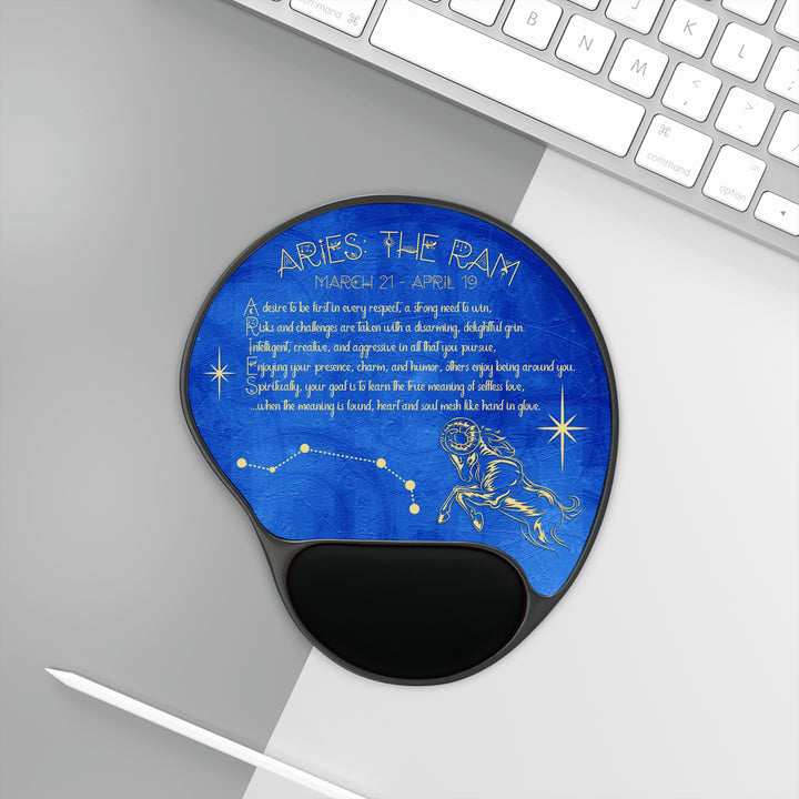 Written in the Stars Mouse Pad With Wrist Rest - Aries