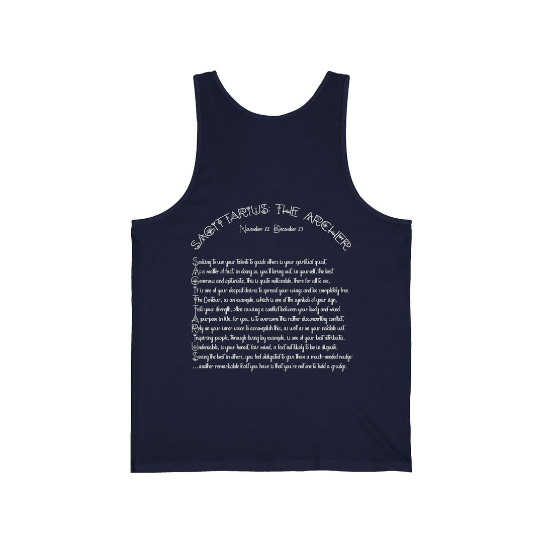 “Sagittarius” Unisex Acrostic Poem Jersey Tank