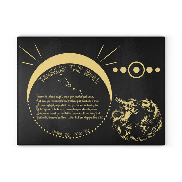 Taurus Acrostic Poem Glass Cutting Board