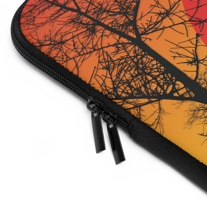 Namesakes Acrostic Poem Neoprene Laptop Sleeve - Solid Black Back - Horse-Sunset