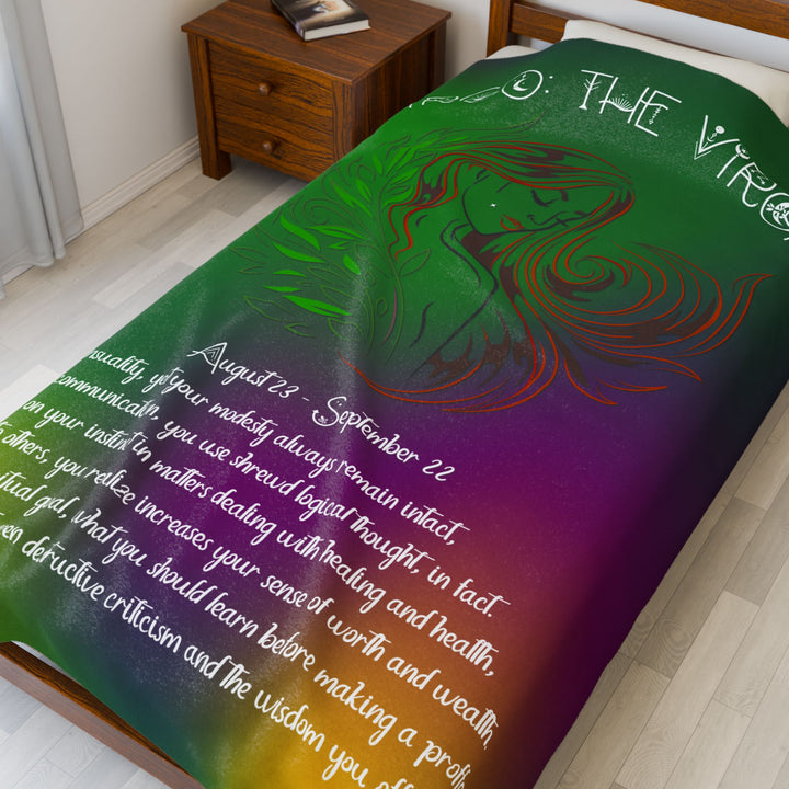 Virgo Acrostic Poem Velveteen Plush Blanket