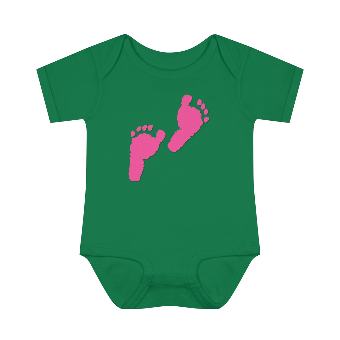 Baby Steps "Baby Feet" Acrostic Poem Bodysuit - Pink Footprints