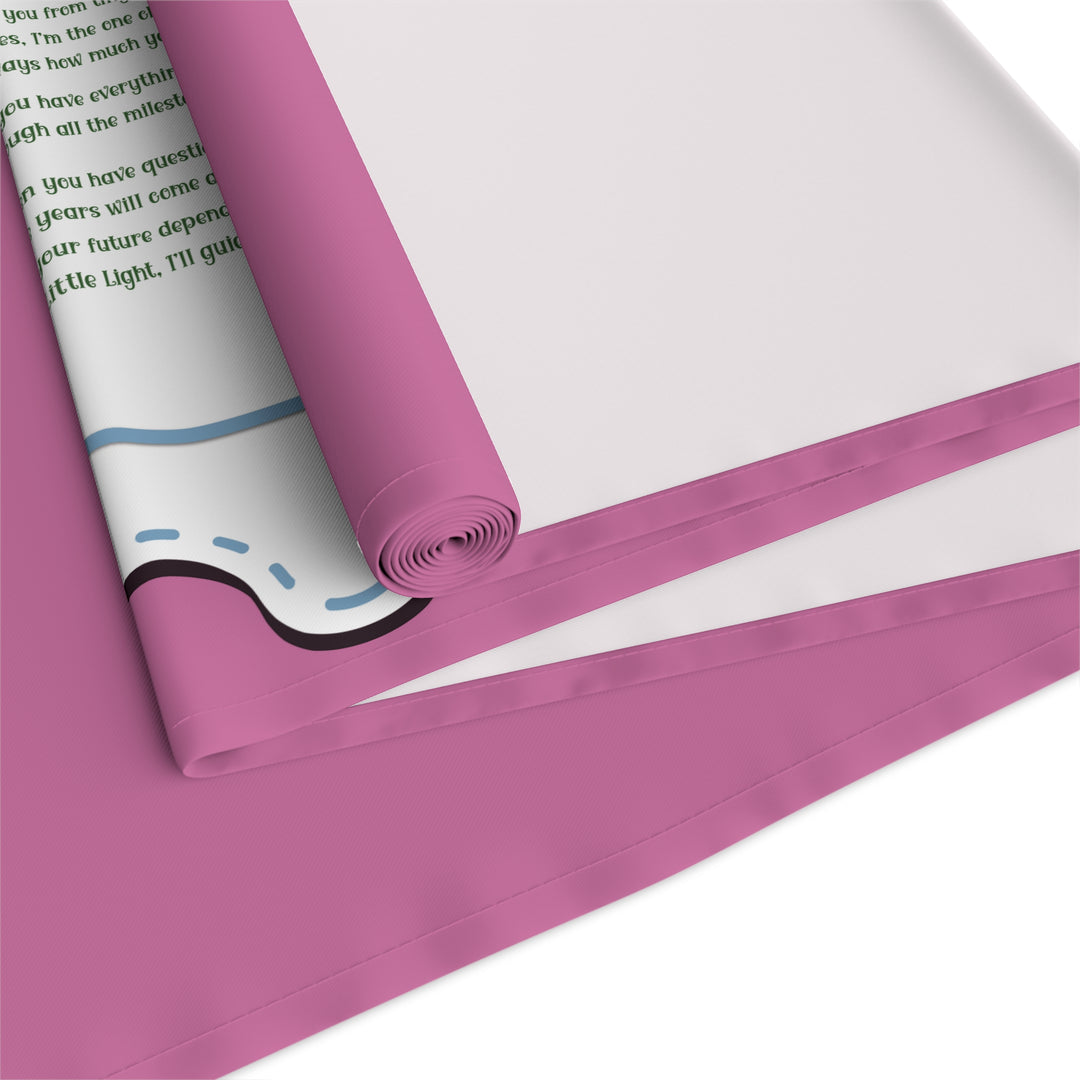 A Baby is Born Table Runner - Baby Items Font - Pink - No Personalization