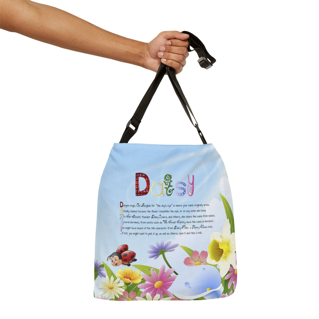 Namesakes Acrostic Poem Adjustable Tote Bag - Flowers-Insects