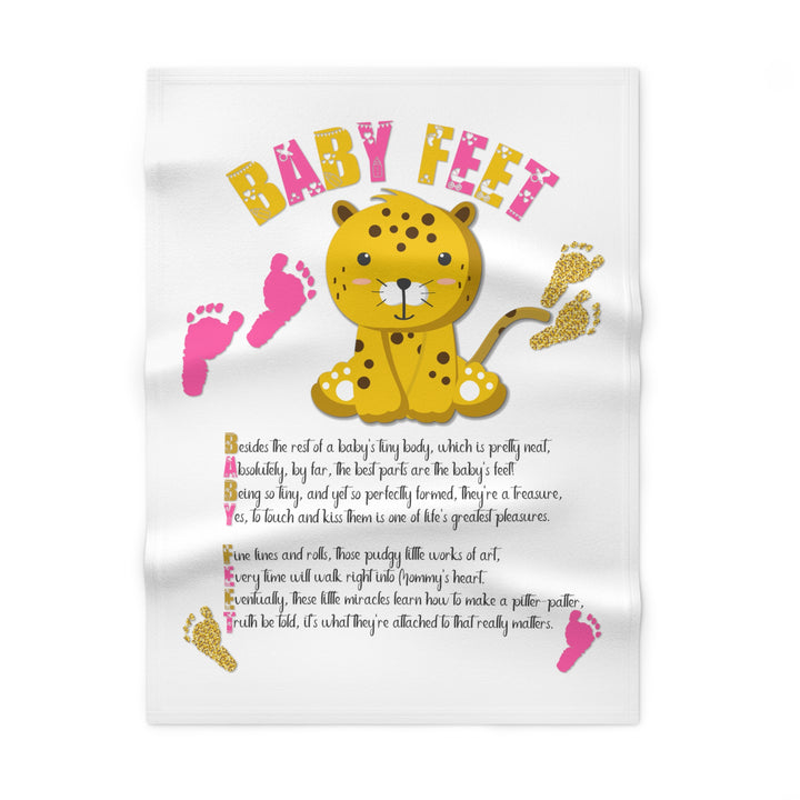 Baby Steps Baby Blanket with Acrostic Poem Spelling Out "Baby Feet"