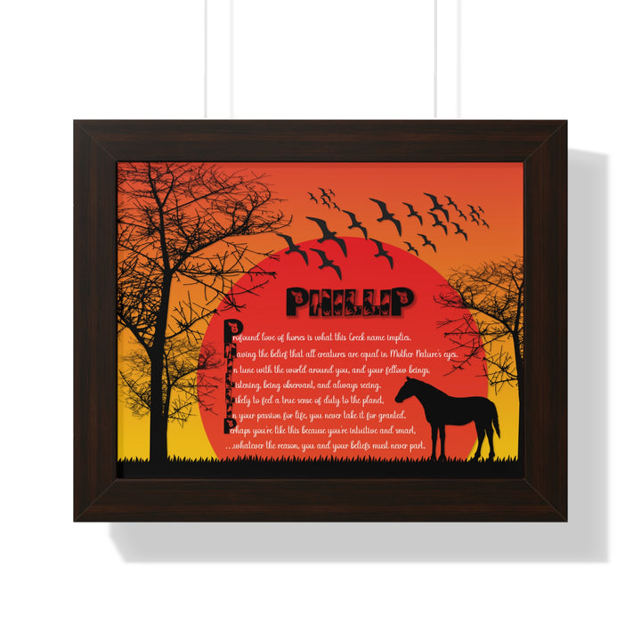 Namesakes Framed Acrostic Poem Print - Horse
