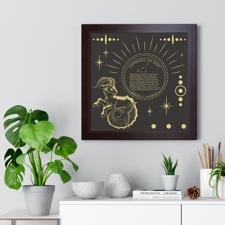 Written in the Stars Framed Horizontal Acrostic Poem Print - Capricorn