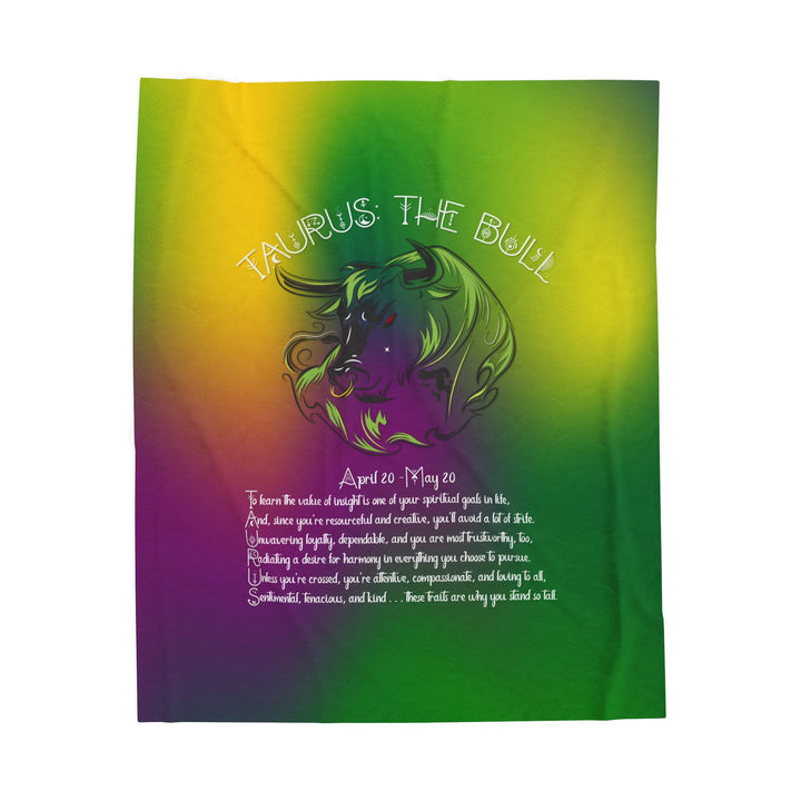 Taurus Acrostic Poem Velveteen Plush Blanket - Colored