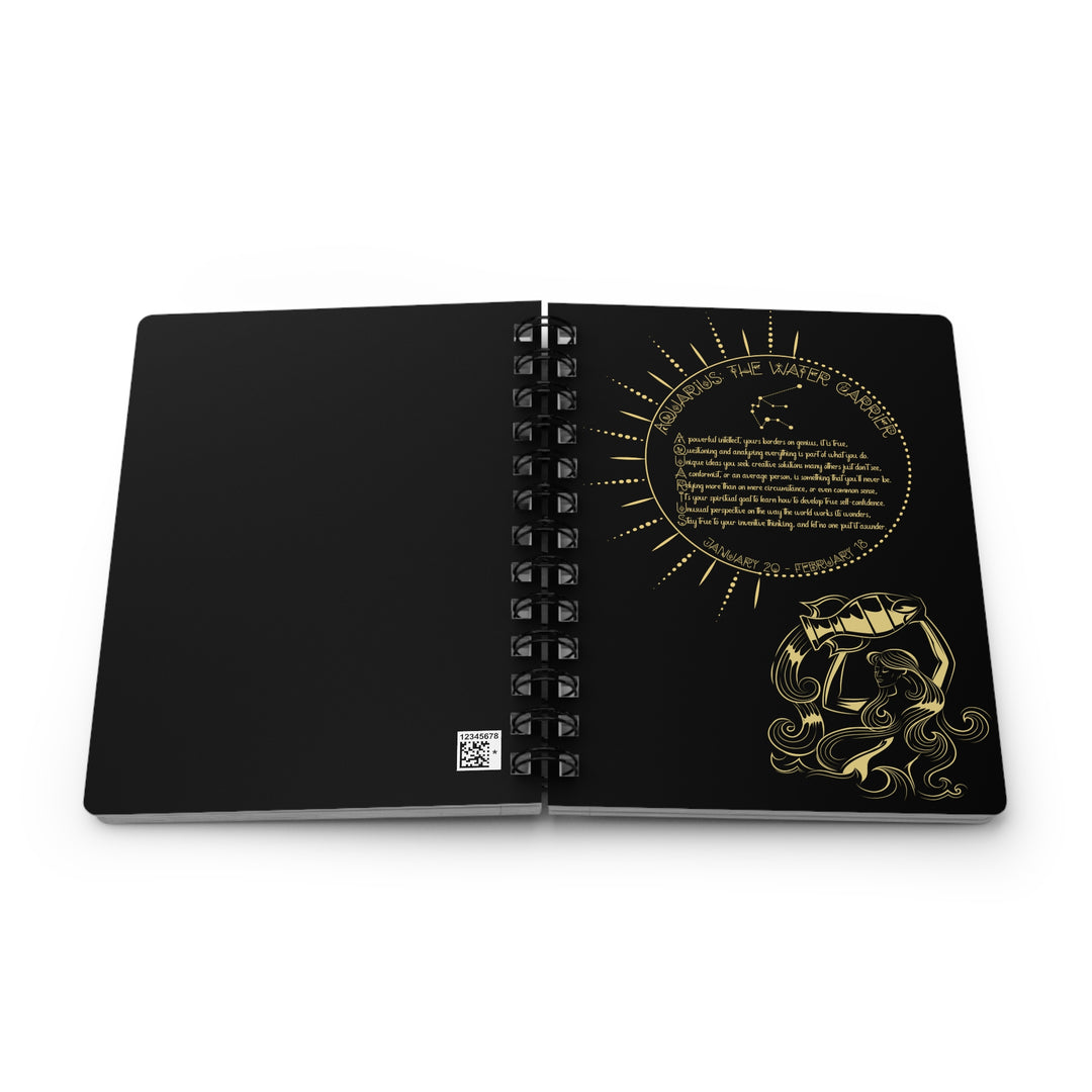 Aquarius Acrostic Poem Spiral Bound Journal