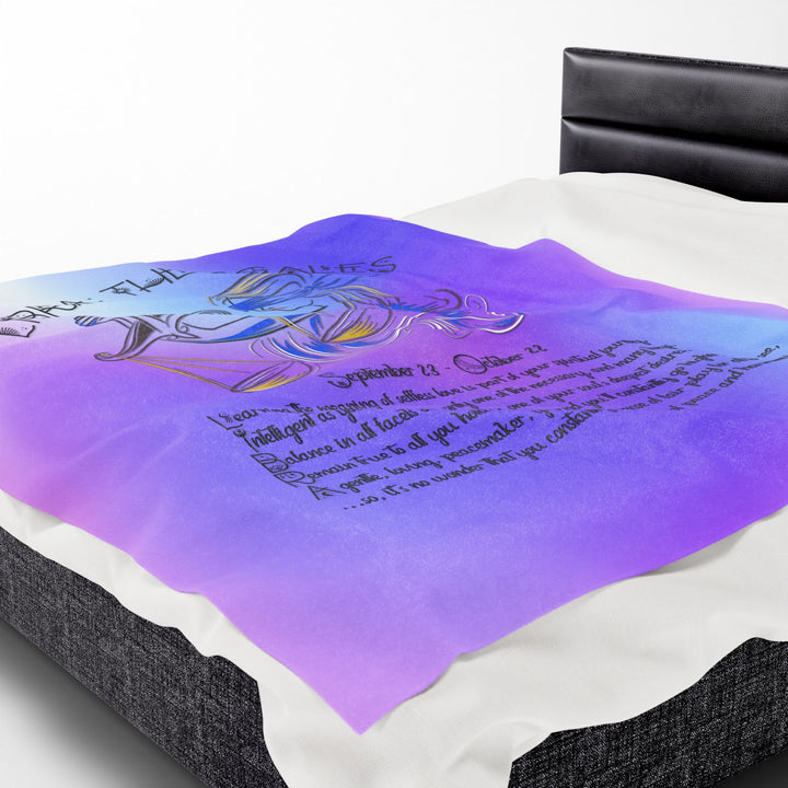 Libra Acrostic Poem Velveteen Plush Blanket - Colored