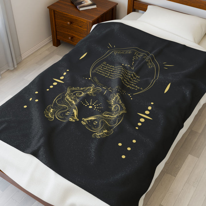 Pisces Acrostic Poem Velveteen Blanket