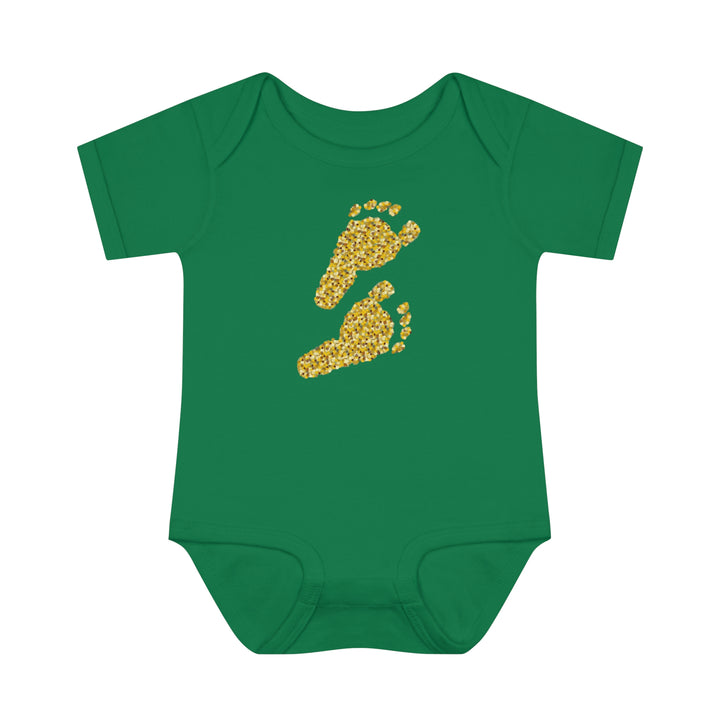 Baby Steps "Baby Feet" Acrostic Poem Bodysuit - Glitter Footprints