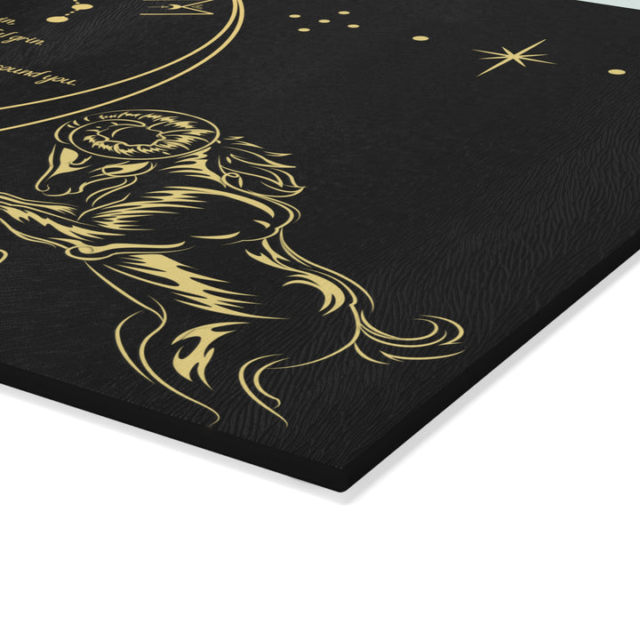 Aries Acrostic Poem Glass Cutting Board