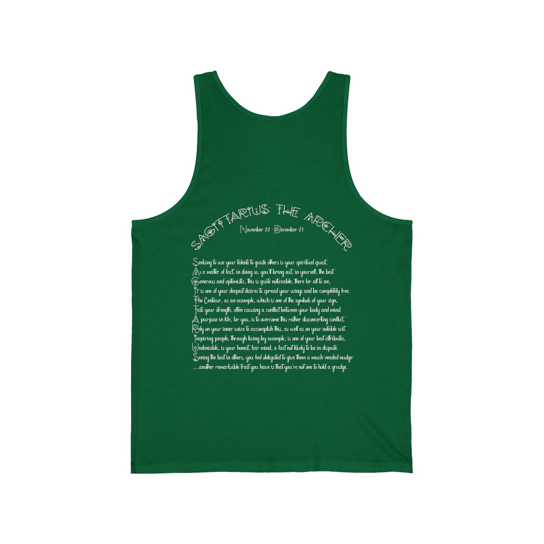 “Sagittarius” Unisex Acrostic Poem Jersey Tank