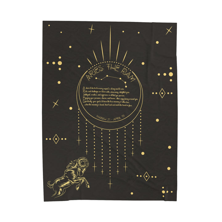 Written in the Stars Velveteen plush blanket with acrostic poem "Aries"