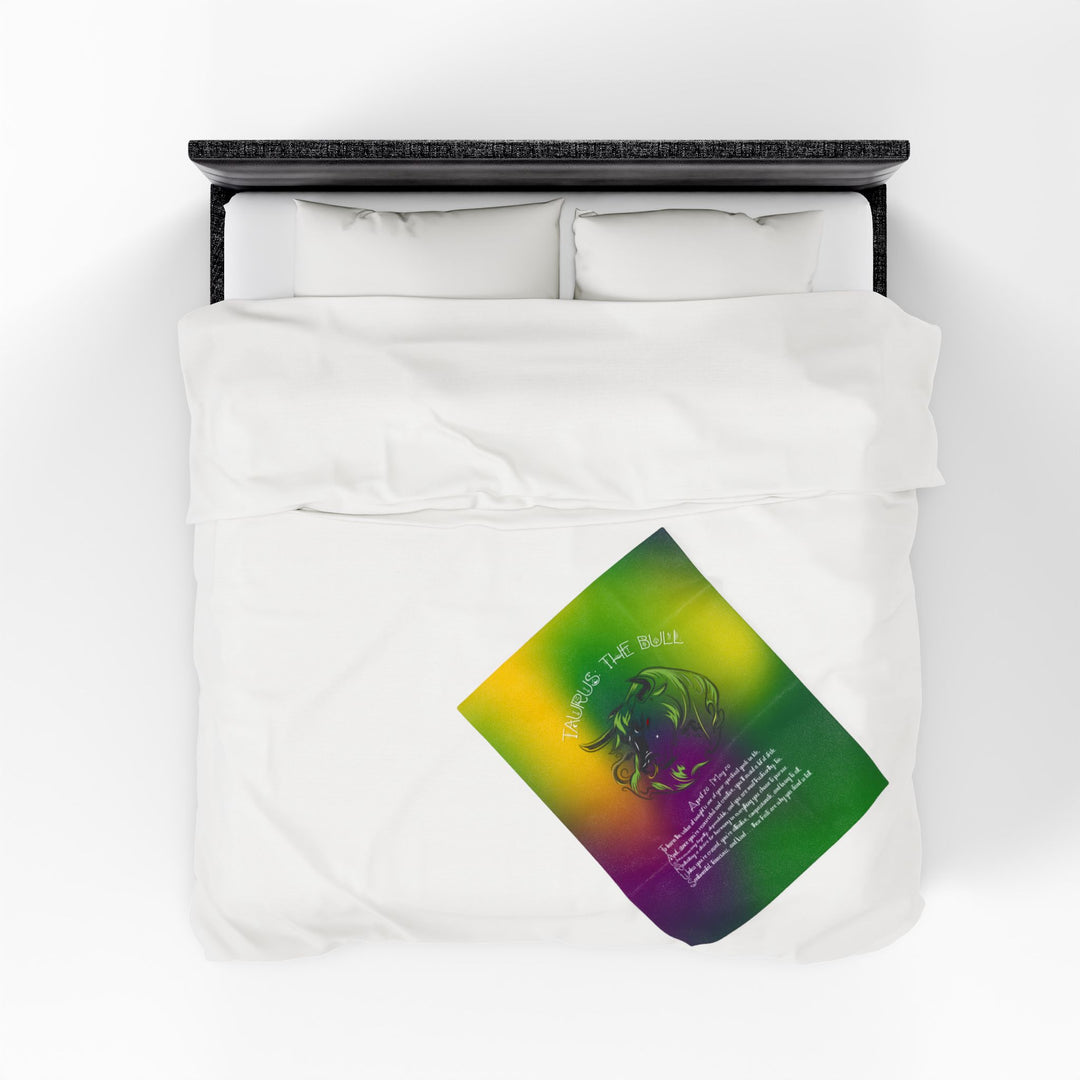 Taurus Acrostic Poem Velveteen Plush Blanket - Colored