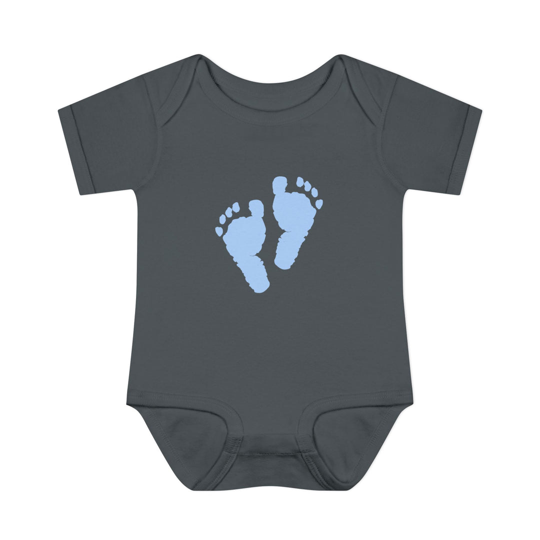 Baby Feet Acrostic Poem Baby Bodysuit - Blue Footprints
