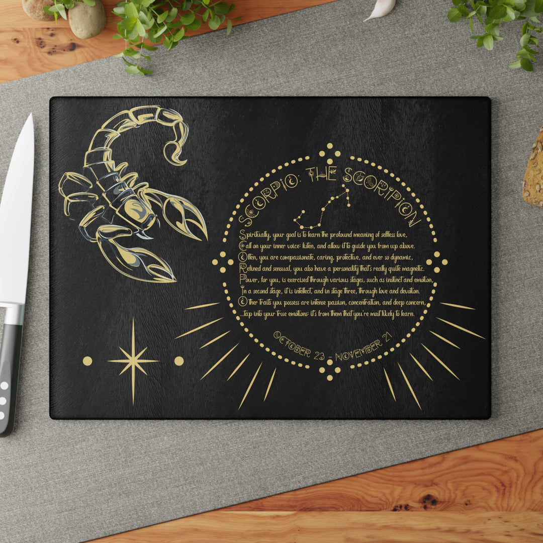 Scorpio Acrostic Poem Glass Cutting Board