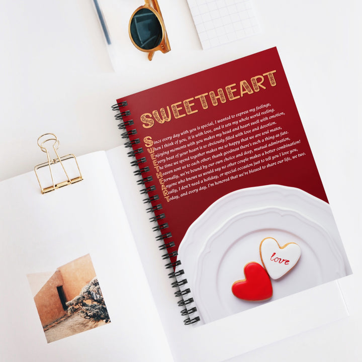 Sweetheart Acrostic Poem Spiral Notebook - Heart Cookies