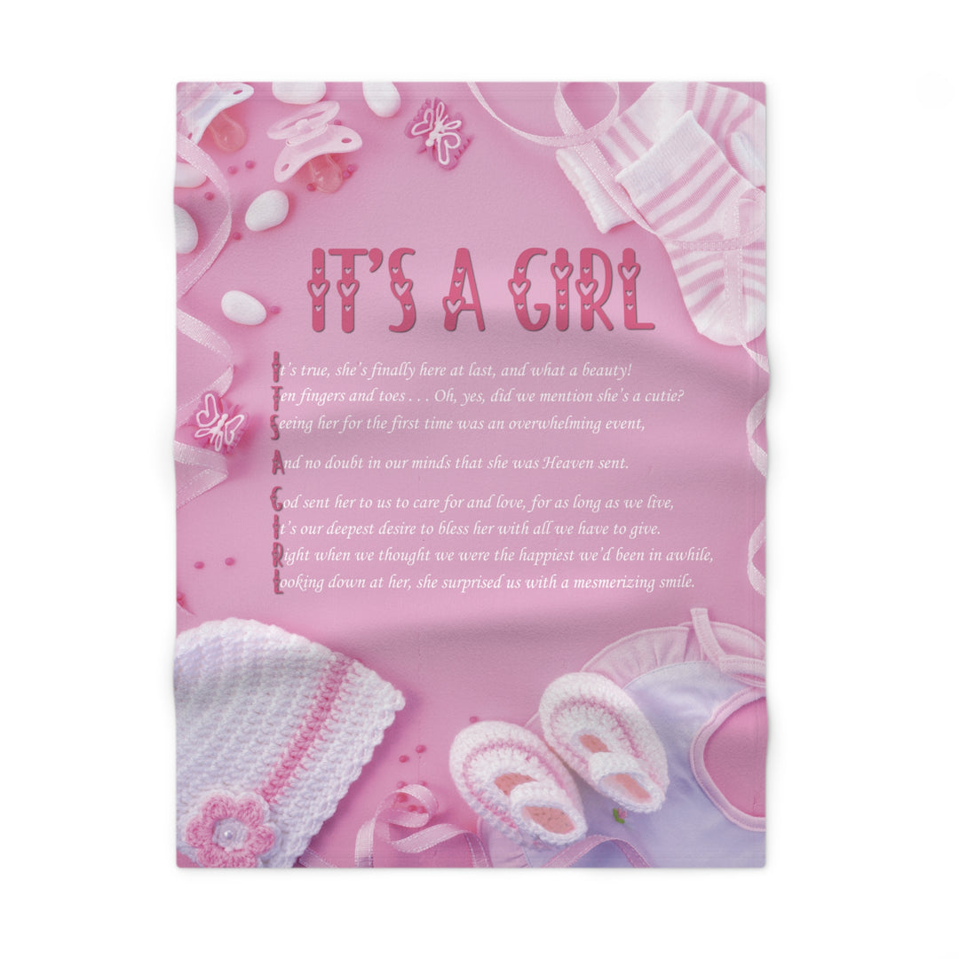 It's a Girl Acrostic Poem Baby Blanket - Baby Items - No Personalization