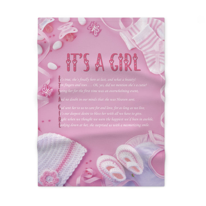 It's a Girl Acrostic Poem Baby Blanket - Baby Items - No Personalization