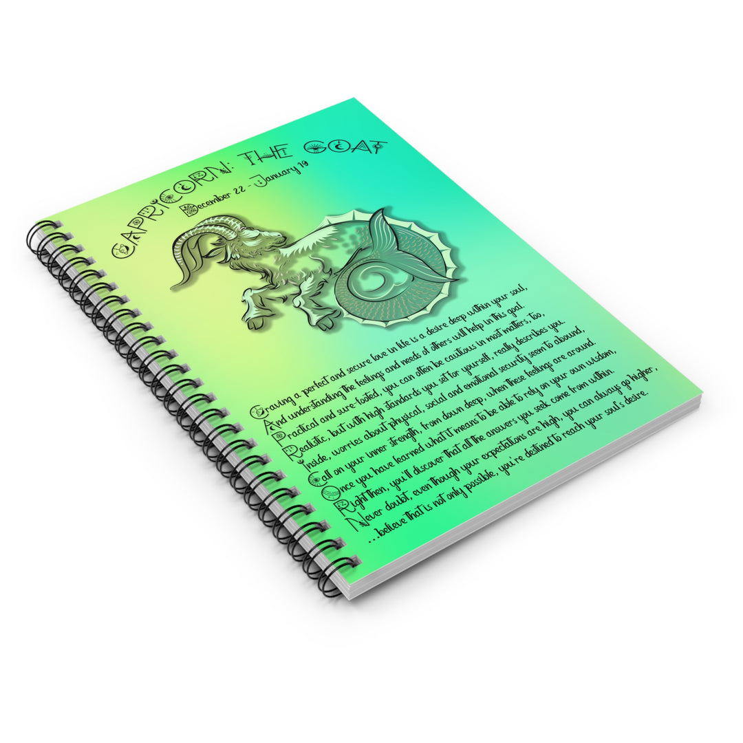 Capricorn Acrostic Poem Spiral Notebook