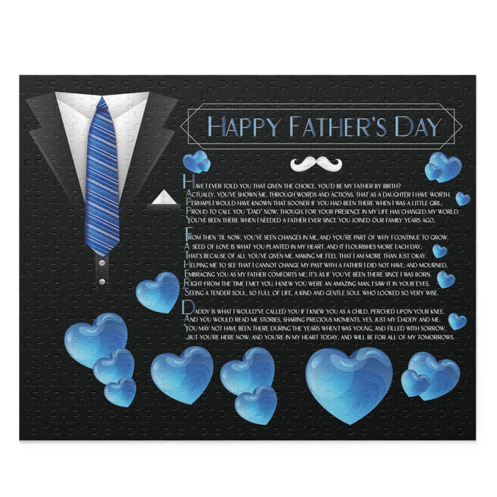 Happy Father's Day Acrostic Poem Puzzle - For Step-Father - Suit-Hearts