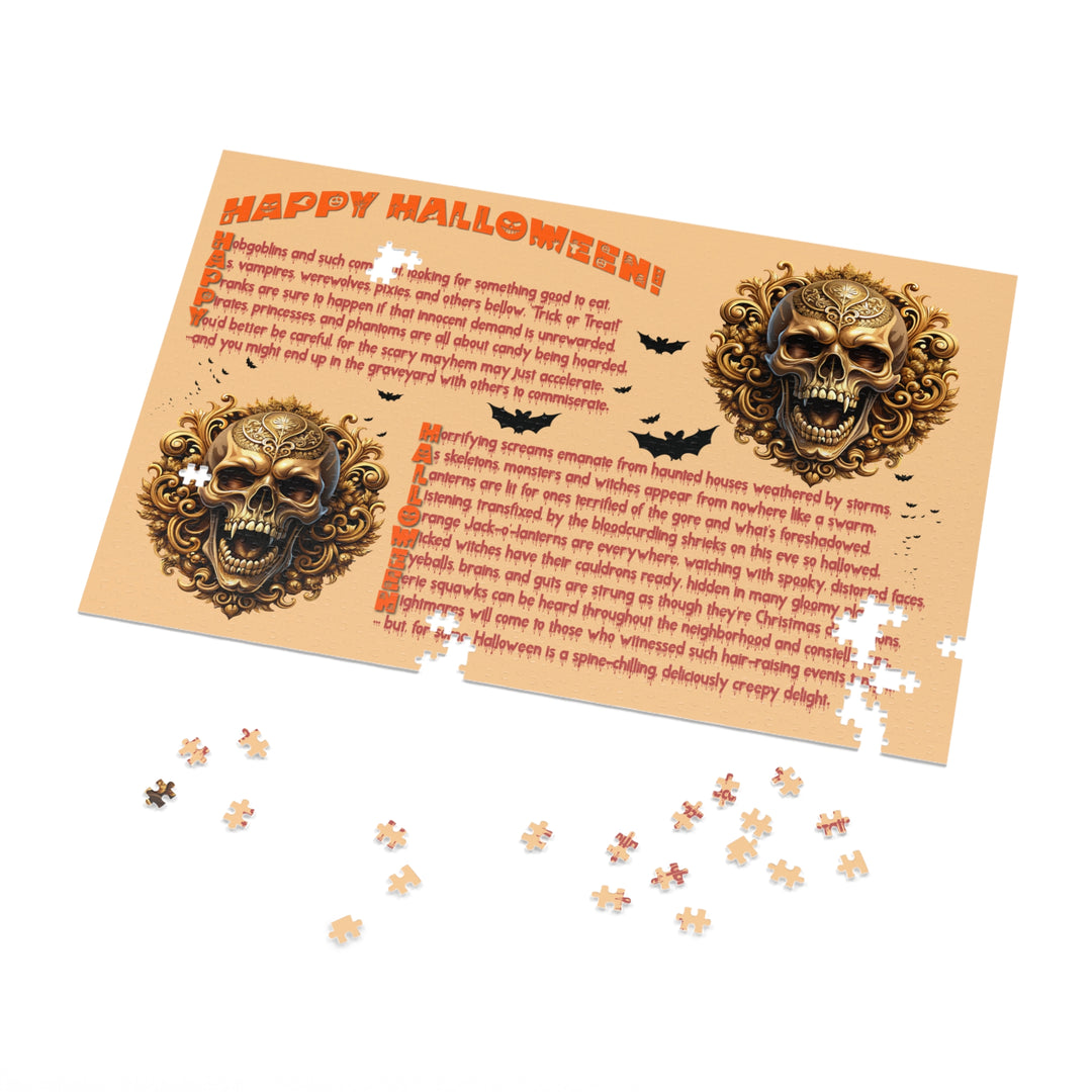 Happy Halloween Acrostic Poem Puzzle - Skull - Tin Box