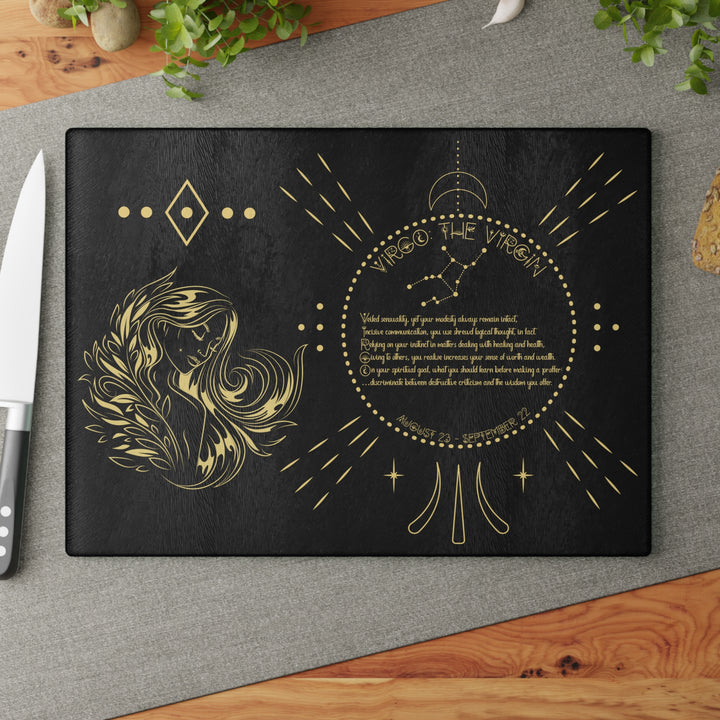 Virgo Acrostic Poem Glass Cutting Board