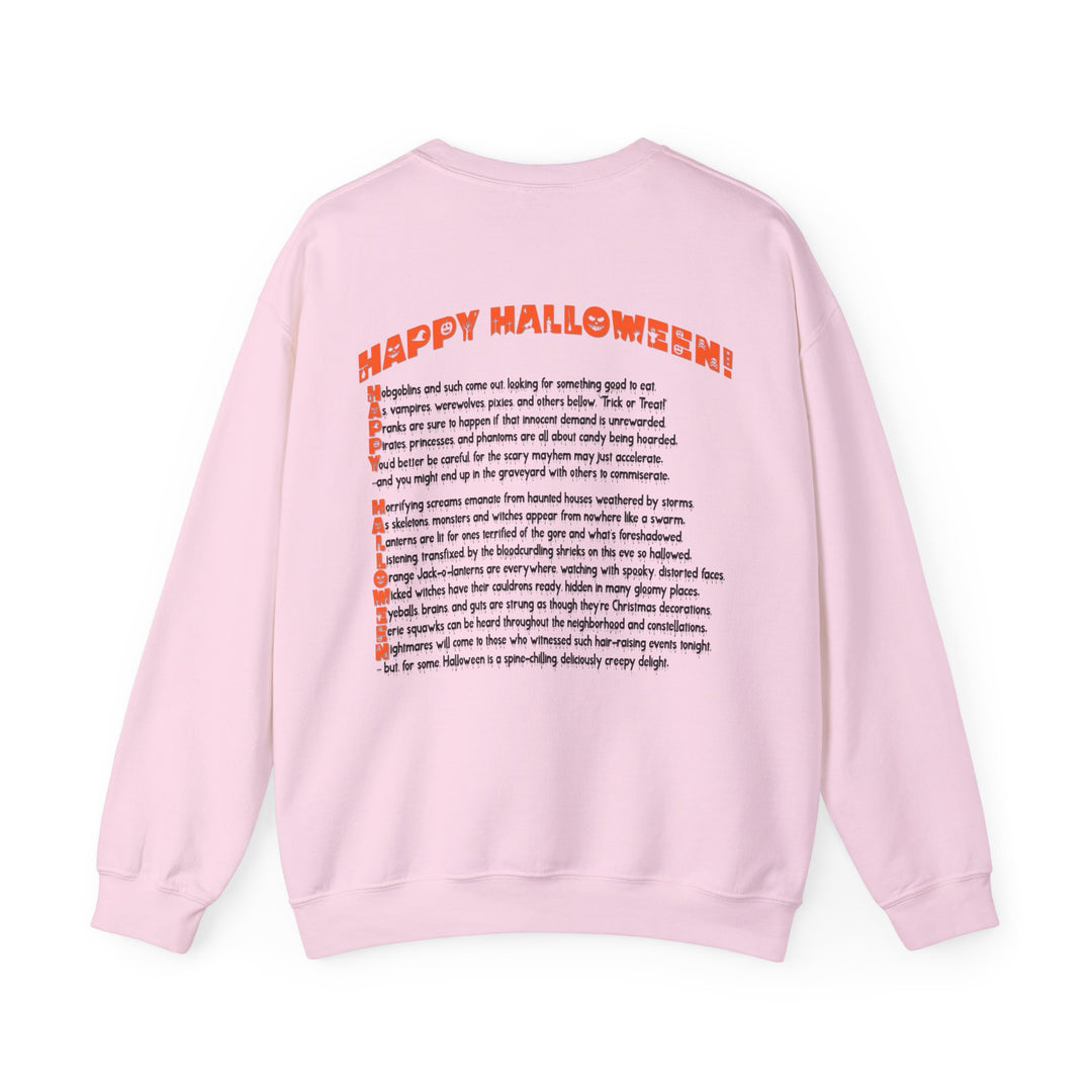 Happy Halloween Acrostic Poem Sweatshirt  - Creepy Modern Witch