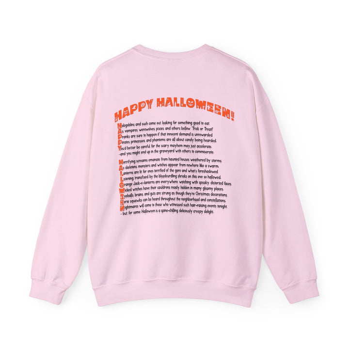 Happy Halloween Acrostic Poem Sweatshirt  - Creepy Modern Witch