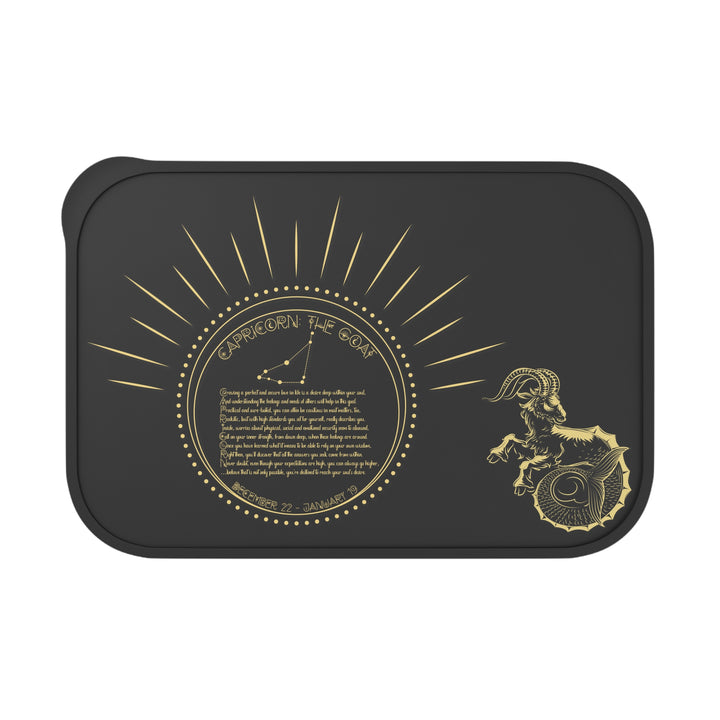 Capricorn Acrostic Poem Bento Lunch Box - Black