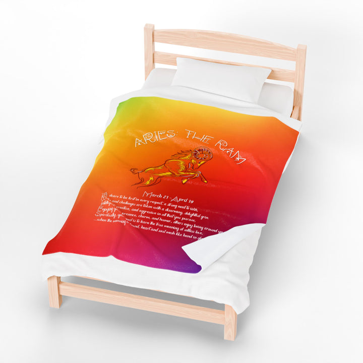 Aries Acrostic Poem Velveteen Plush Blanket - Colored