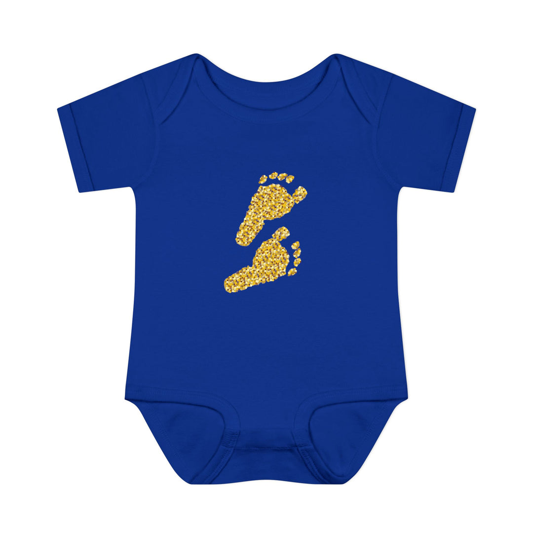 Baby Feet Acrostic Poem Baby Bodysuit - Glitter Footprints