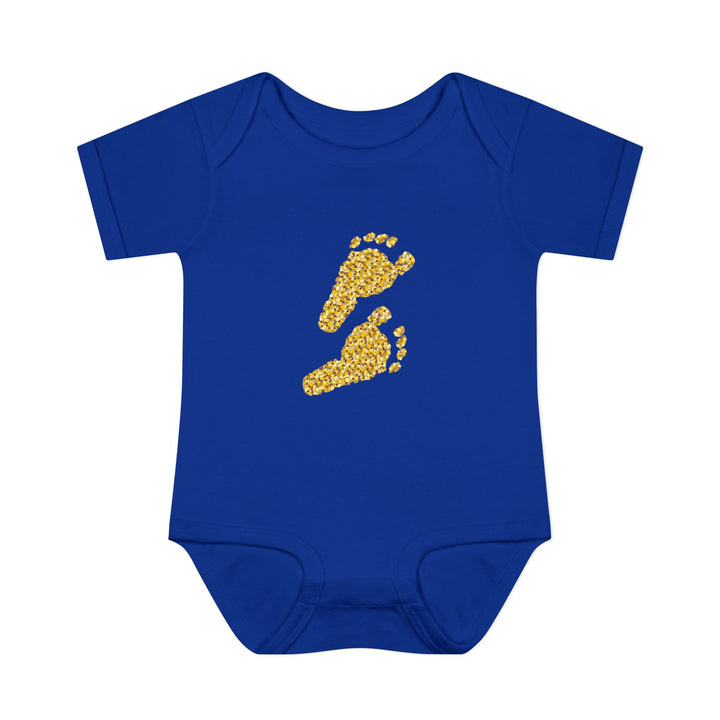 Baby Feet Acrostic Poem Baby Bodysuit - Glitter Footprints