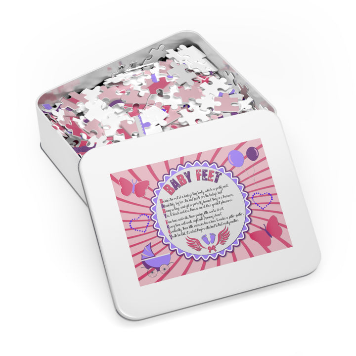 Baby Steps Acrostic Poem Jigsaw Puzzle - "Baby feet" - Pink